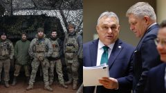 Ukrajinskí vojaci a Orbán s Ficom potom, čo EÚ schválila podporu pre Ukrajinu