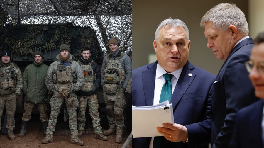 Ukrajinskí vojaci a Orbán s Ficom potom, čo EÚ schválila podporu pre Ukrajinu