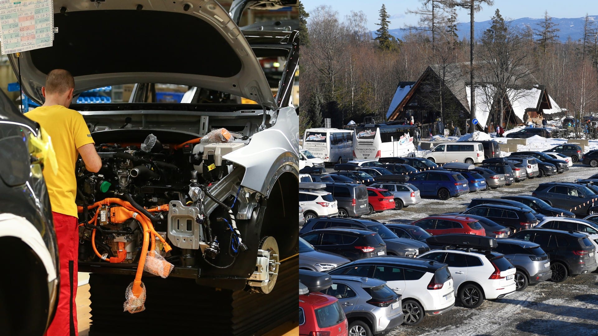 Na snímke výroba áut Kia, parkovisko