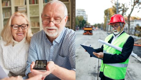 Na snímke seniori, stavbár