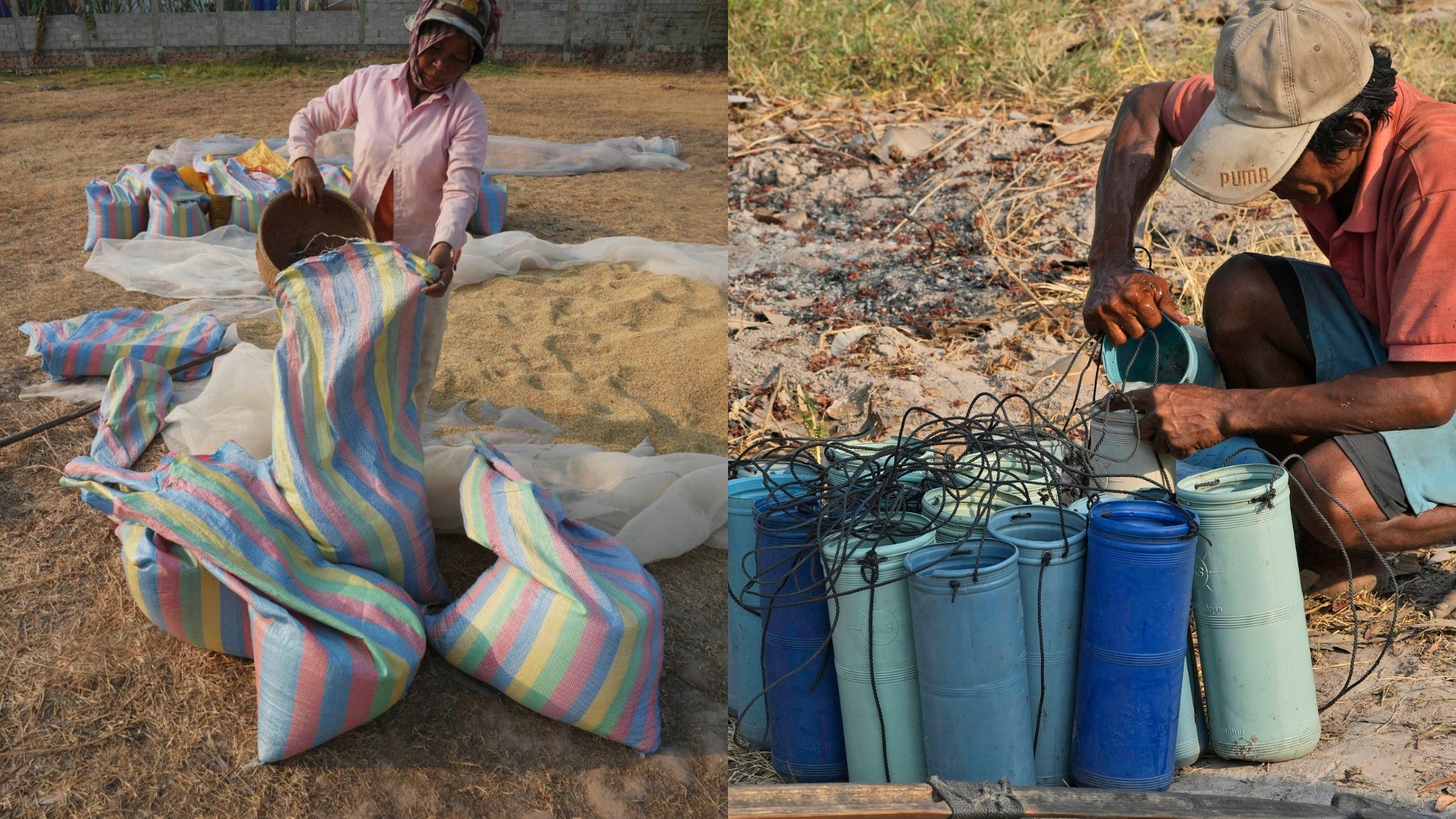 Na snímke život v Kambodži