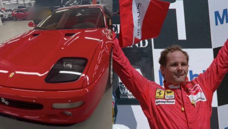 Na snímke ukradnuté ferrai, Gerhard Berger