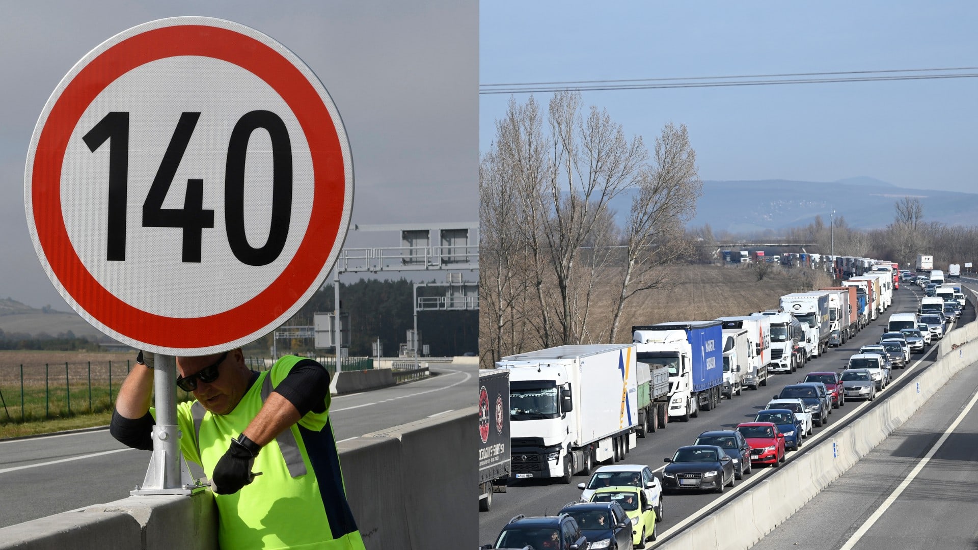 Na snímke diaľnica, autá