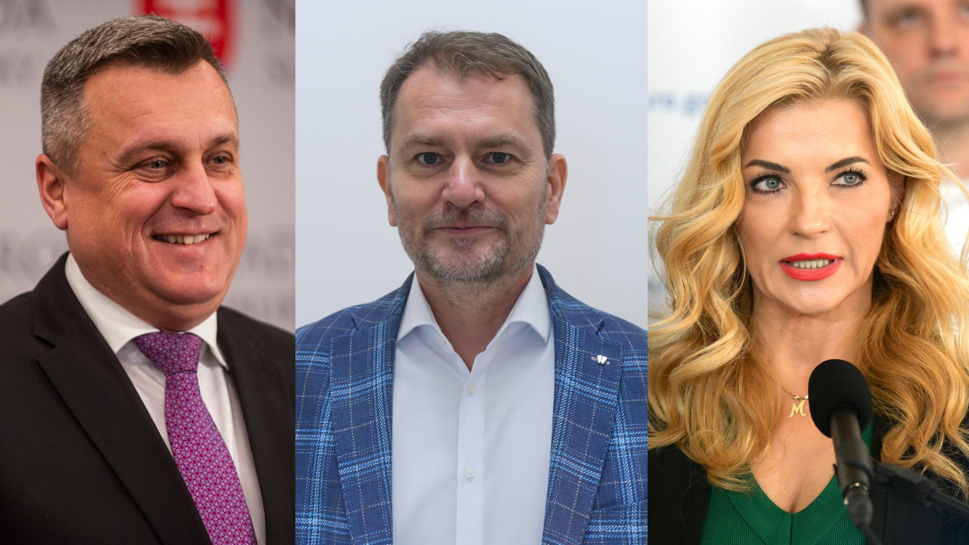 Na snímke Andrej Danko, Igor Matovič a Martina Šimkovičová.