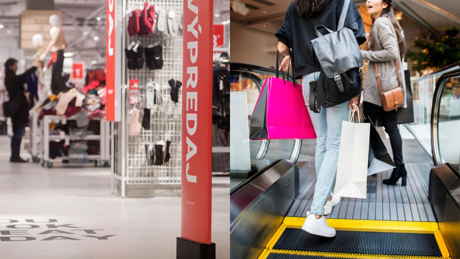 Ženy na nákupoch a výpredaj v obchode.