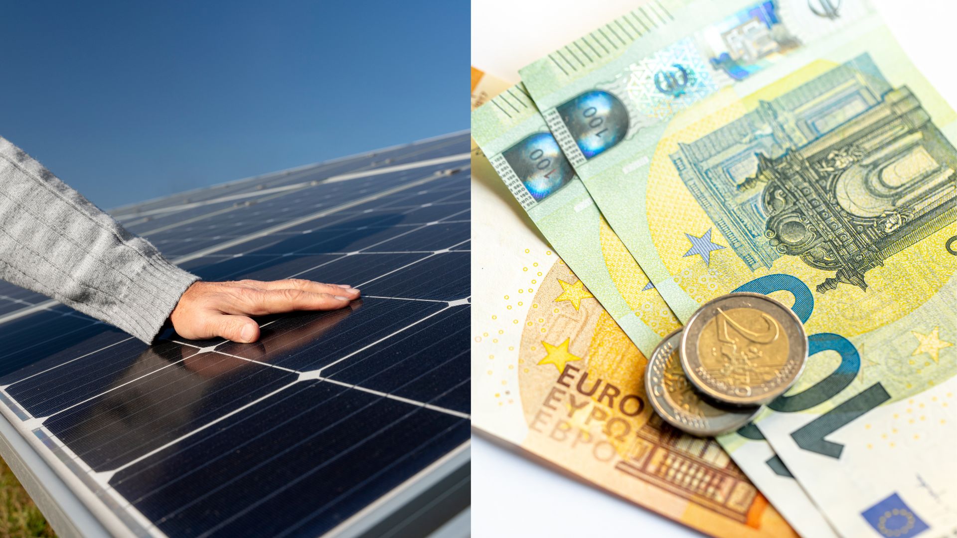 Solárne panely a peniaze.