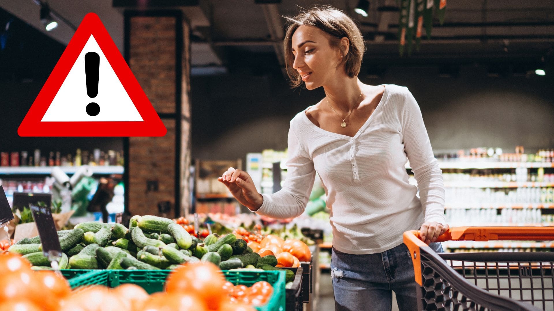 Žena v potravinách.