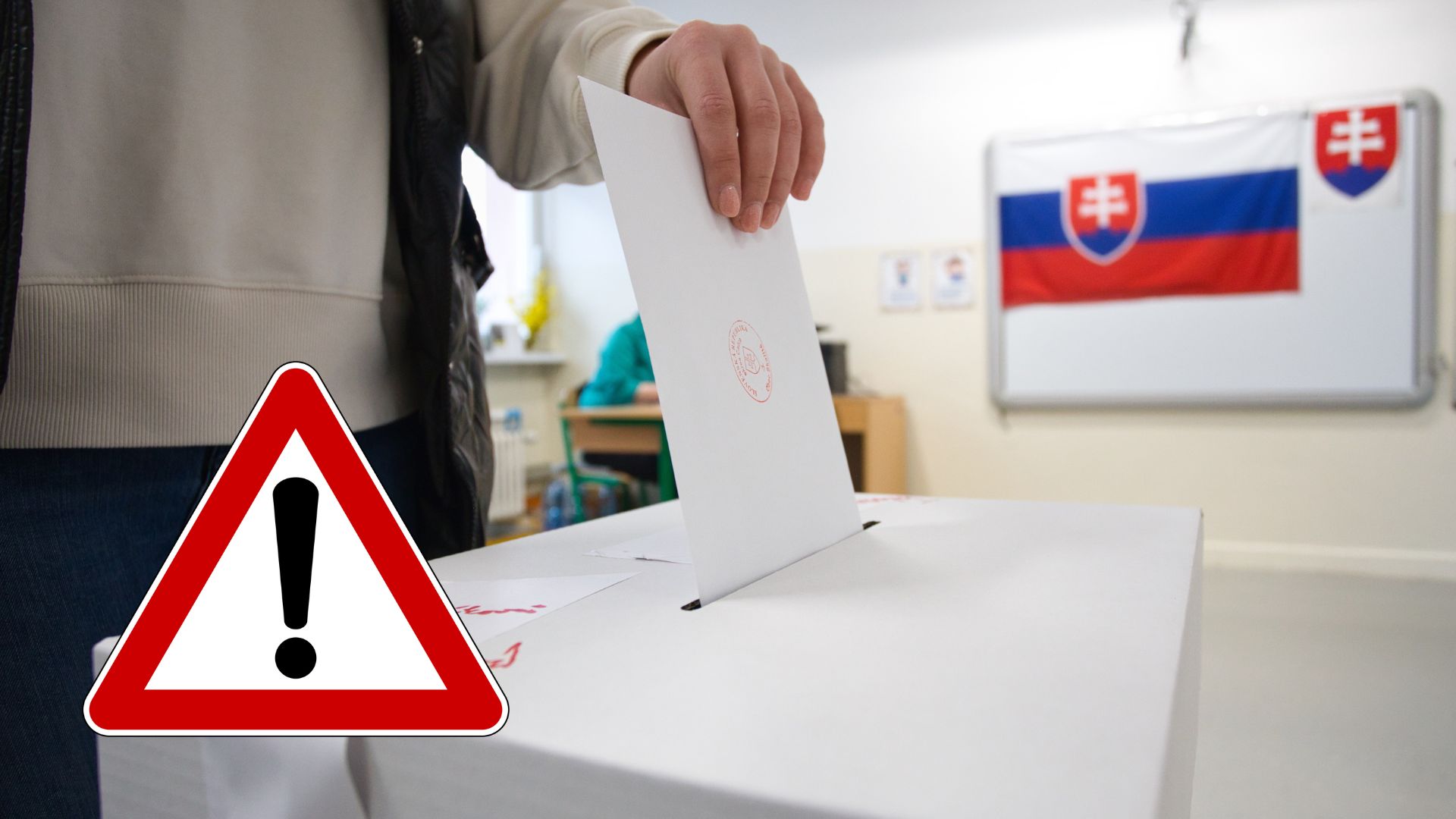 Muž vhadzuje do urny hlasovací lístok.