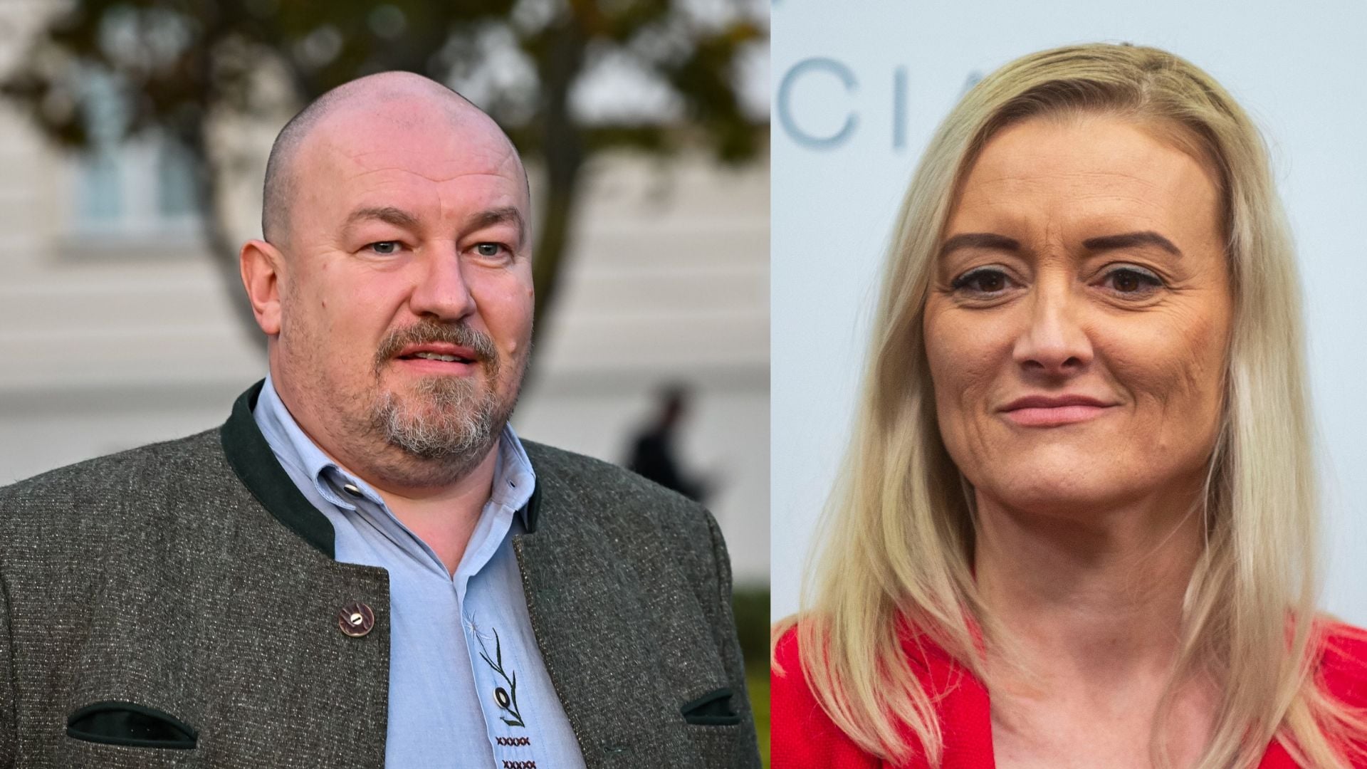 Na snímke poslanec Rudolf Huliak a kandidátka Smeru do eurovolieb Judita Laššáková.