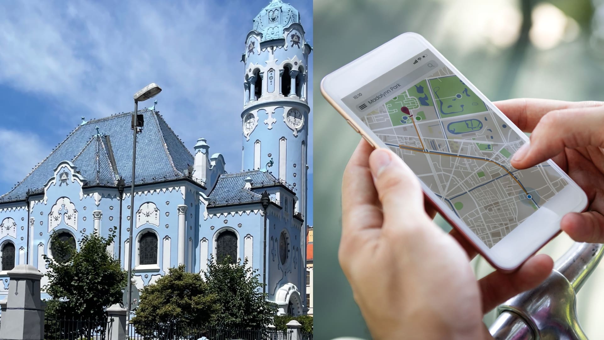 Modý kostolík, Google Maps