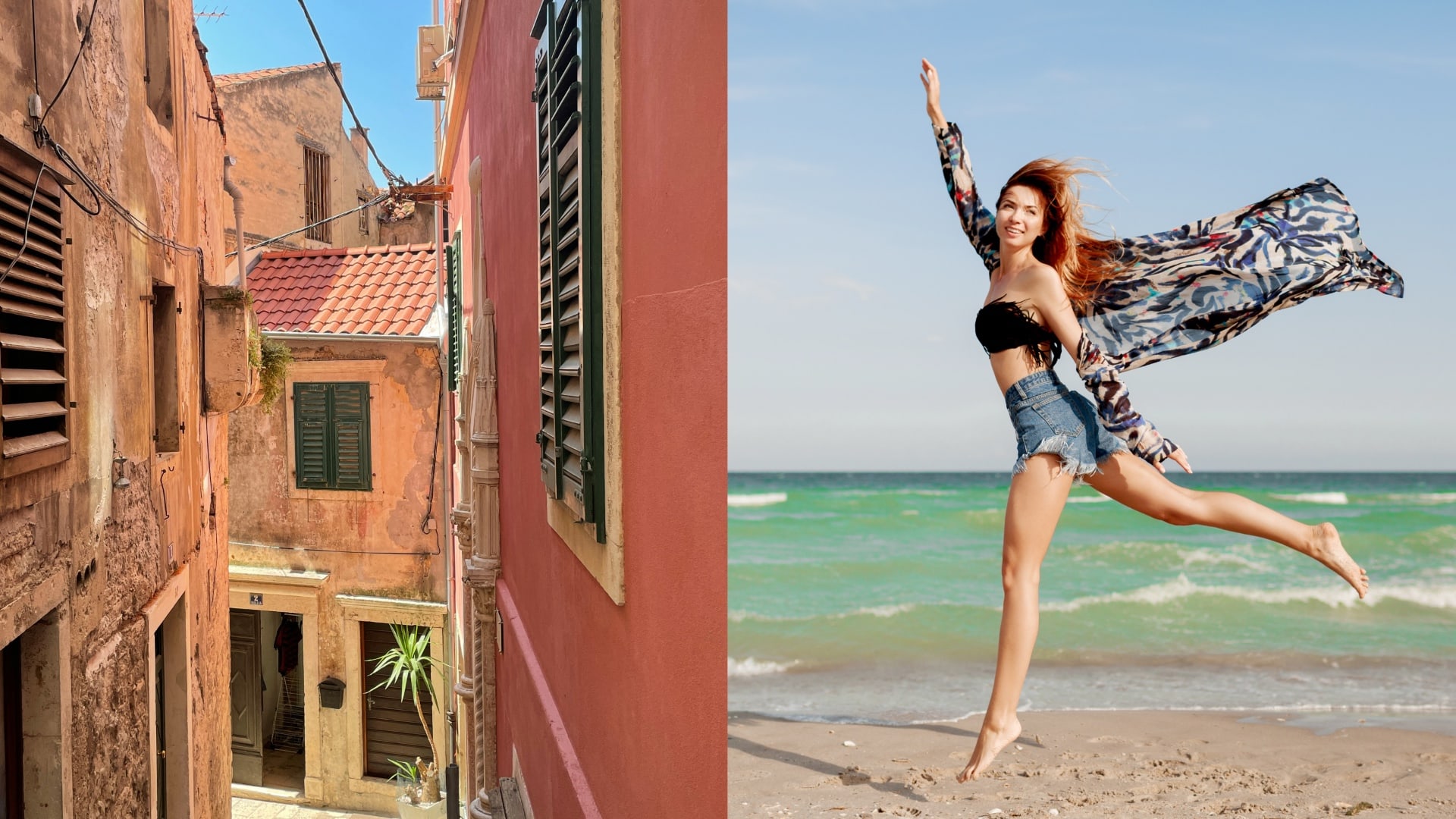 chorvatsko, zena na plazi