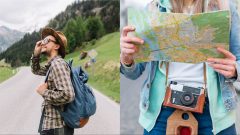 Sólo cestovateľ, žena s mapou
