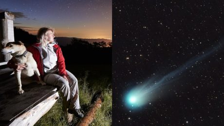obloha, noc, kométa