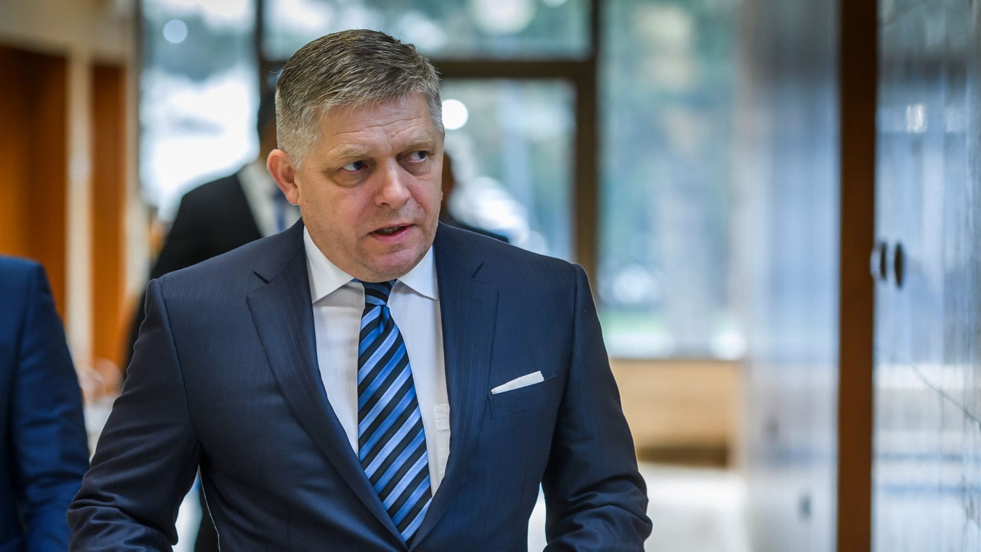 Na snímke predseda vlády SR Robert Fico (Smer-SD) prichádza na  23. rokovanie vlády SR v Bratislave 13. marca 2024