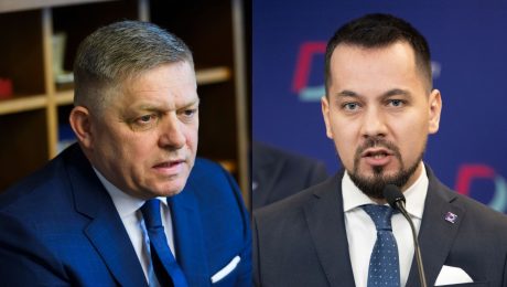 Na snímke premiér Robert Fico a poslanec za Demokratov Juraj Šeliga.