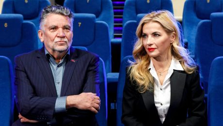 Na snímke ministerka Martina Šimkovičová a šéf RTVS Ľuboš Machaj po otvorení kreatívneho centra televízie.