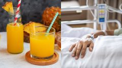 pomarančový džús nápoj sladený nemocnica lôžko ruka