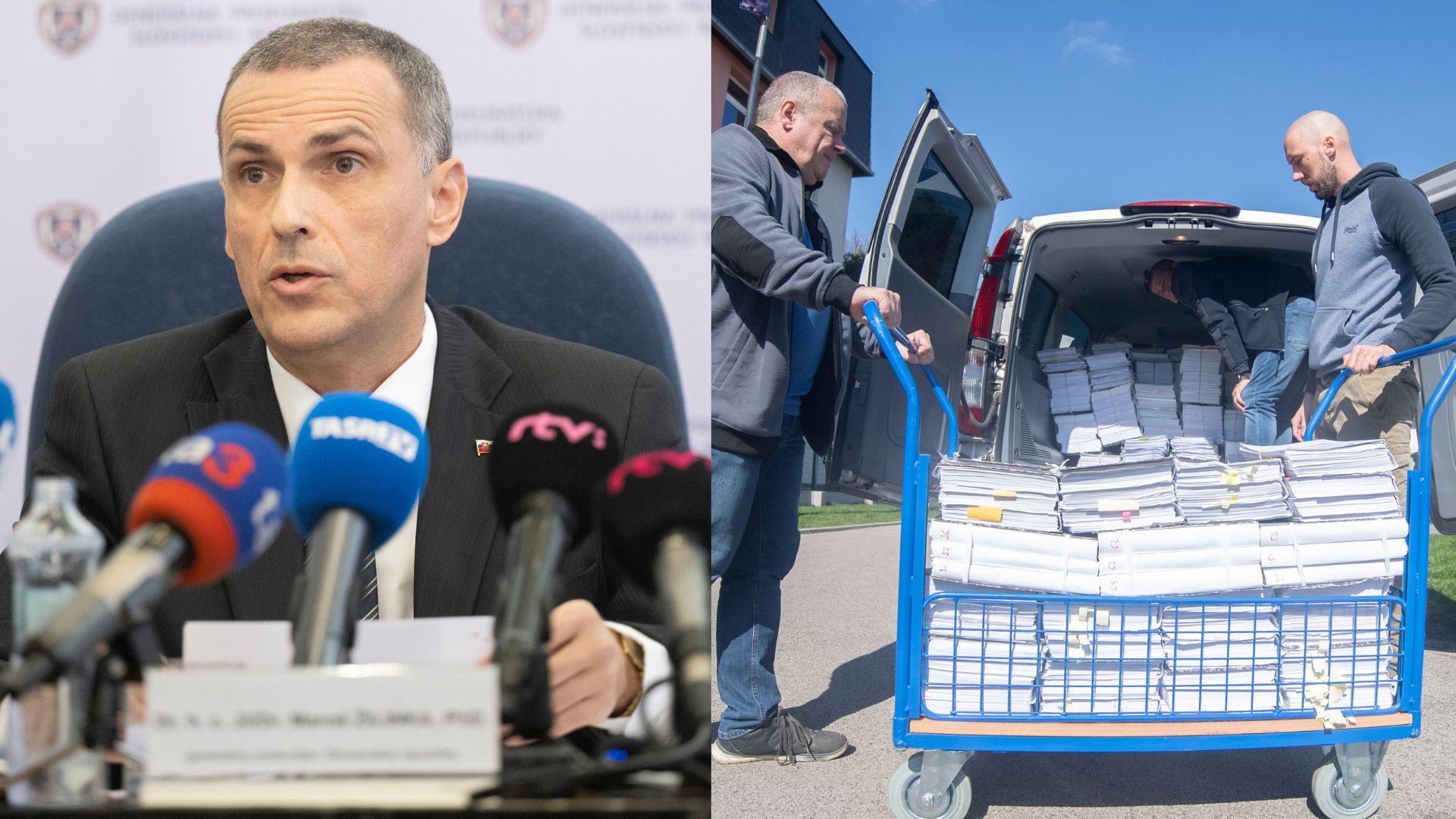 Na snímke generálny prokurátor Maroš Žilinka a zamestnanci Úradu špeciálnej prokuratúry v posledný deň fungovania inštitúcie.