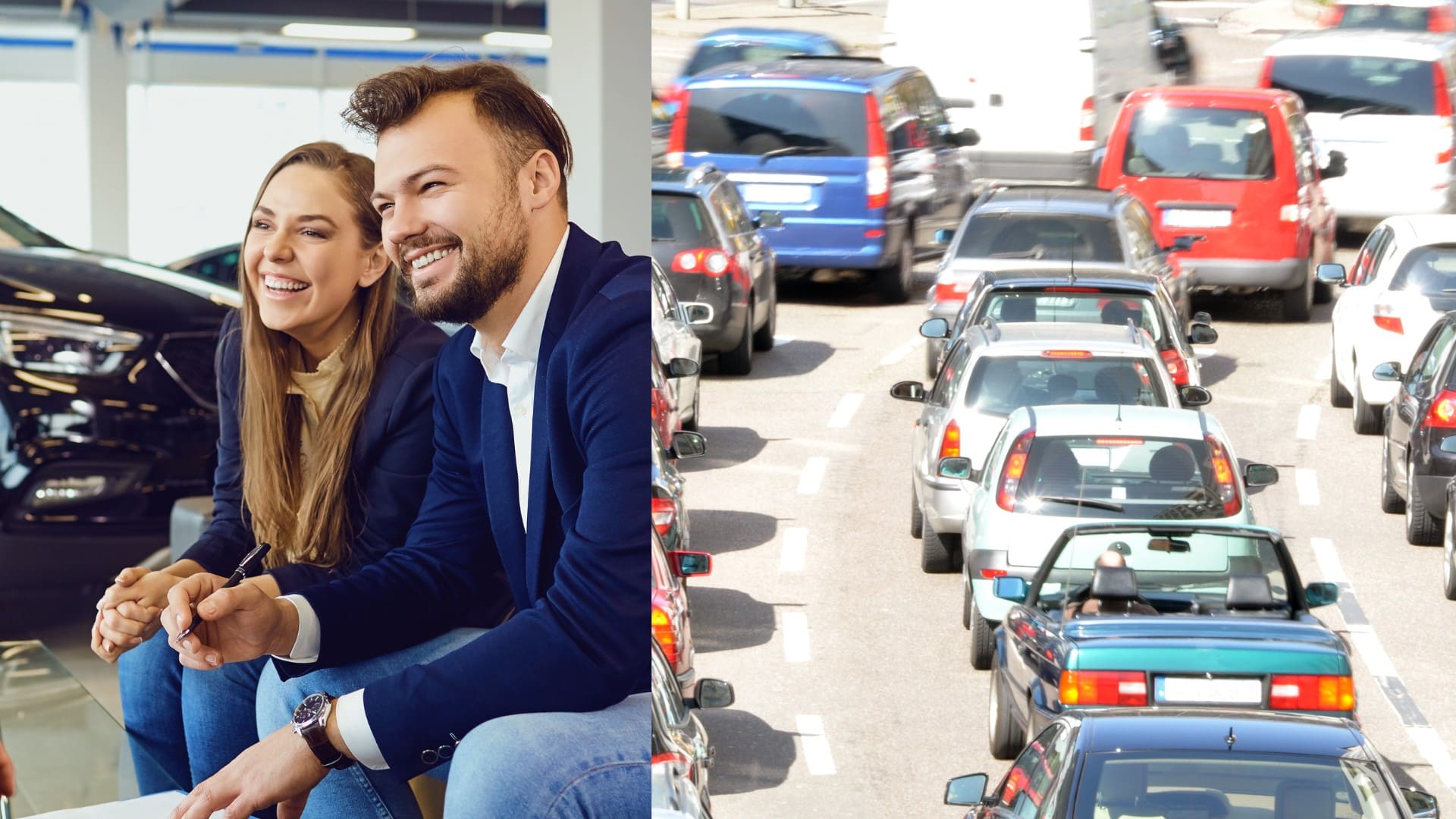 Na snímke kupci áut, predaj