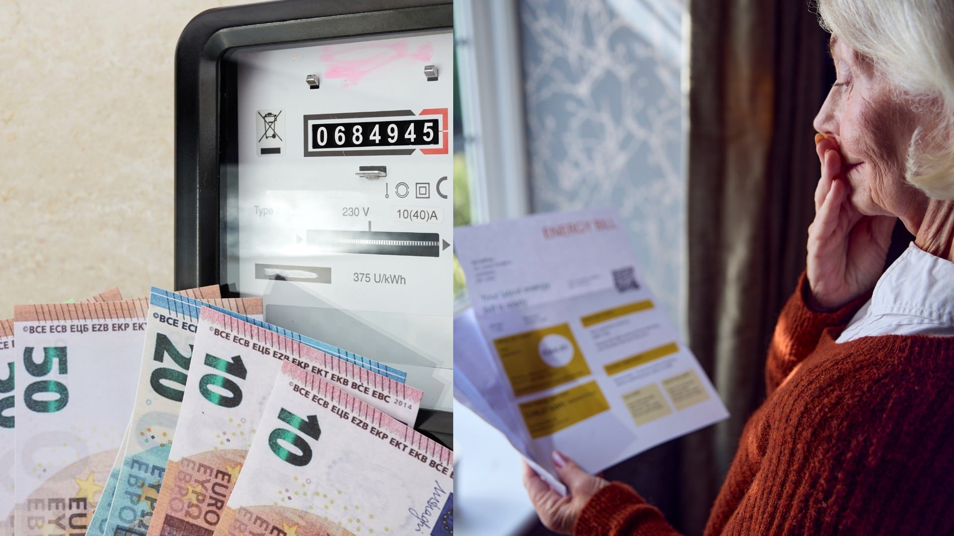 Na snímke hodiny elektriny, faktúra za energie