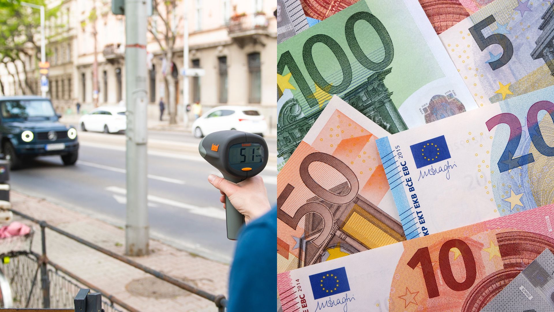 Stroj na meranie rýchlosti a peniaze.