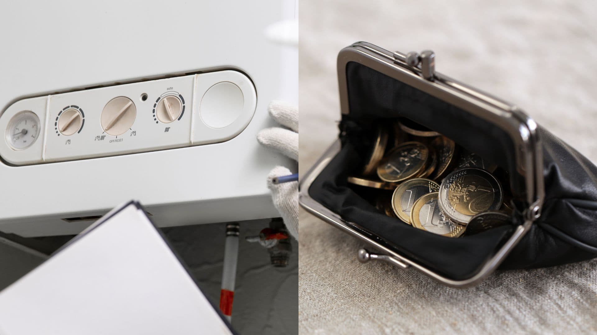 Plynová skrinka a peniaze v peňaženke.