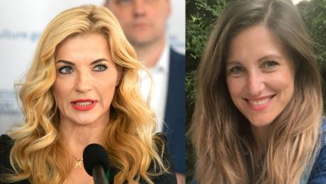 Na snímke ministerka kultúry Martina Šimkovičová a riaditeľka Bibiany Petra Flach.