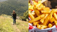 túra, jedlo, hranolky