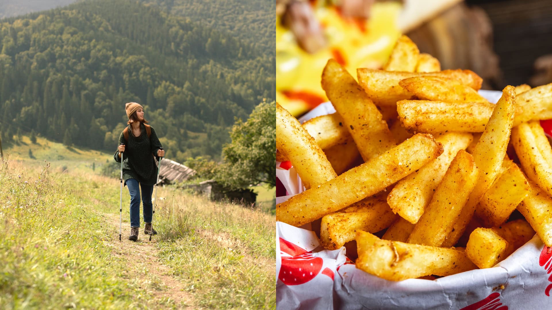 túra, jedlo, hranolky