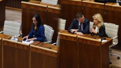 Ministerka Dolinková a ministerka Šimkovičová počas odvolávania v NR SR