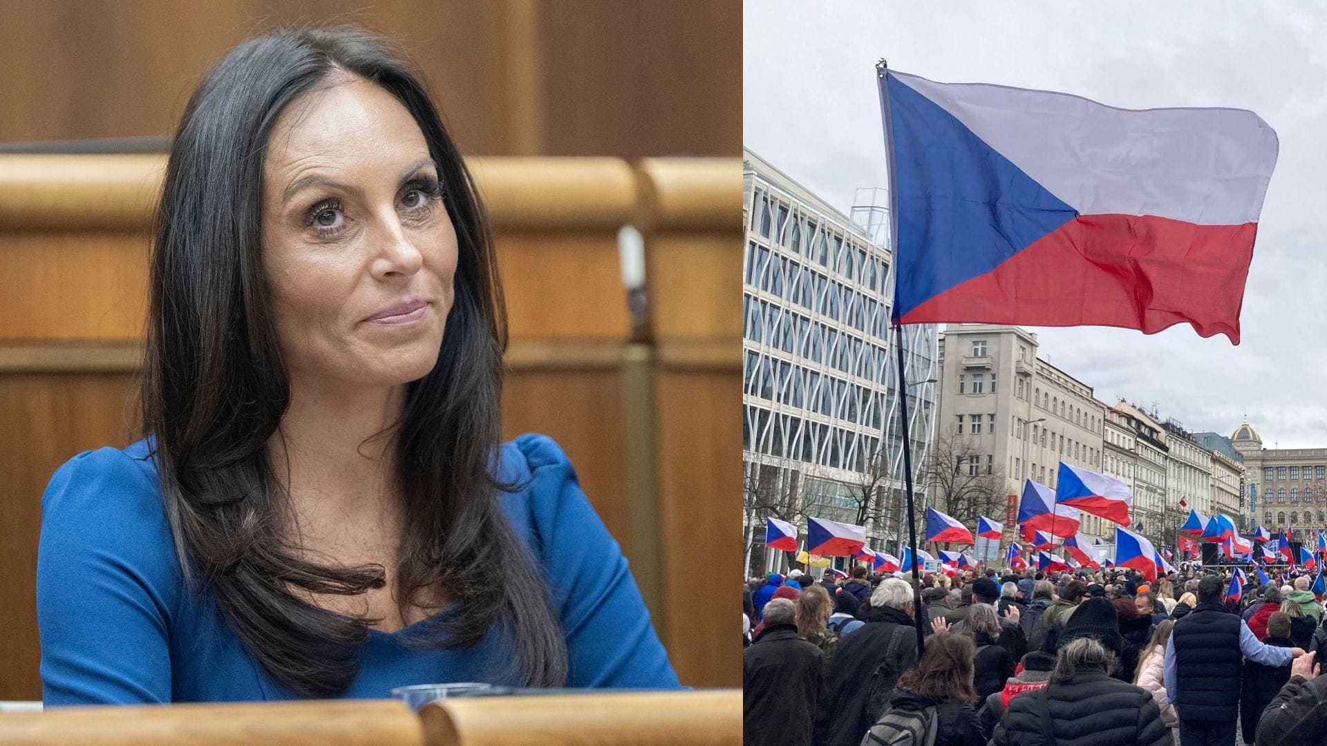 Na snímke ministerka zdravotníctva Zuzana Dolinková a česká vlajka.