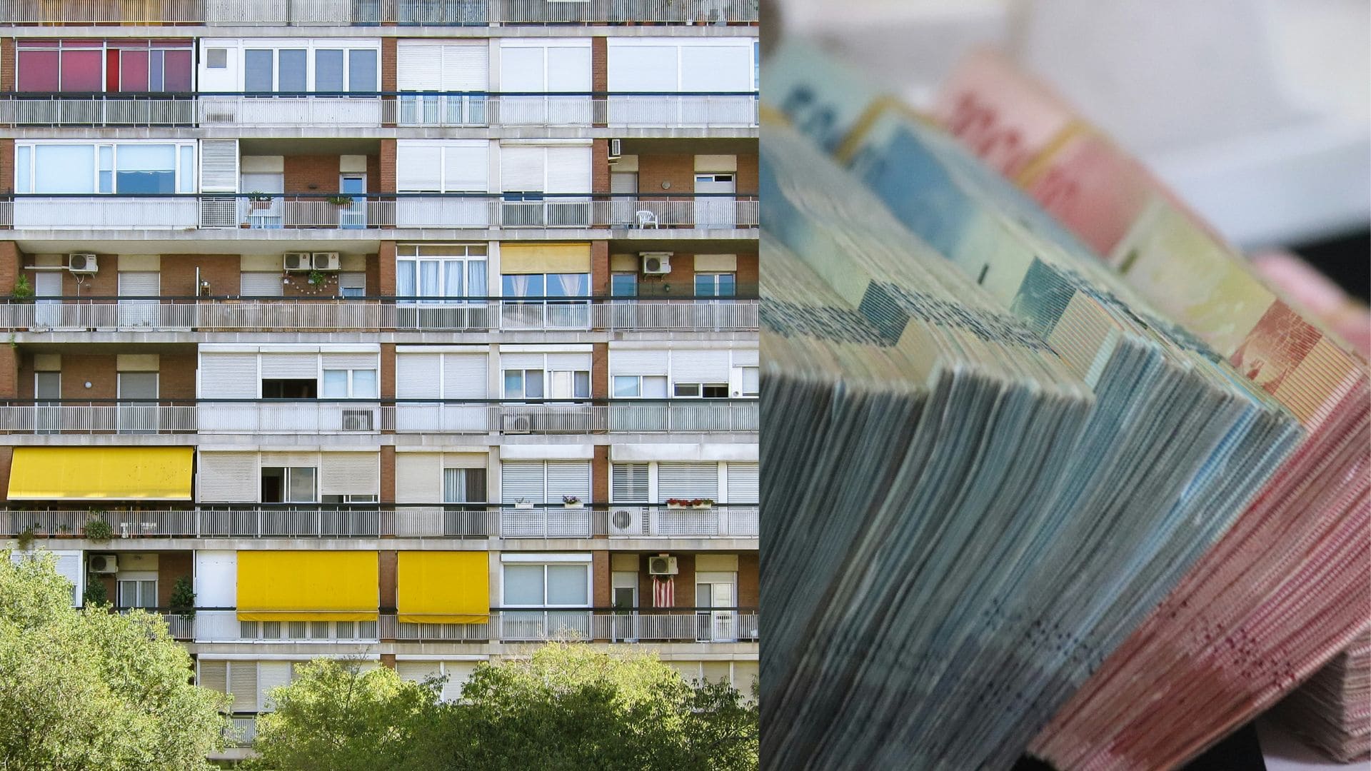 Na snímke byty a peniaze.