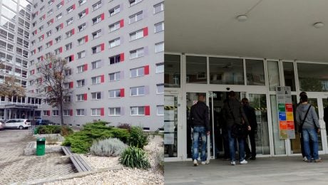 Internát a študenti pri univerzite.