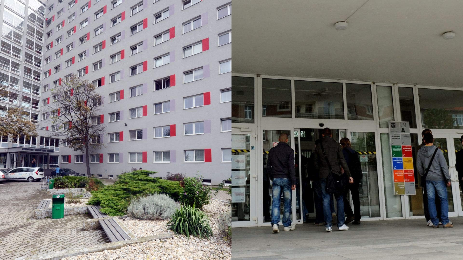 Internát a študenti pri univerzite.