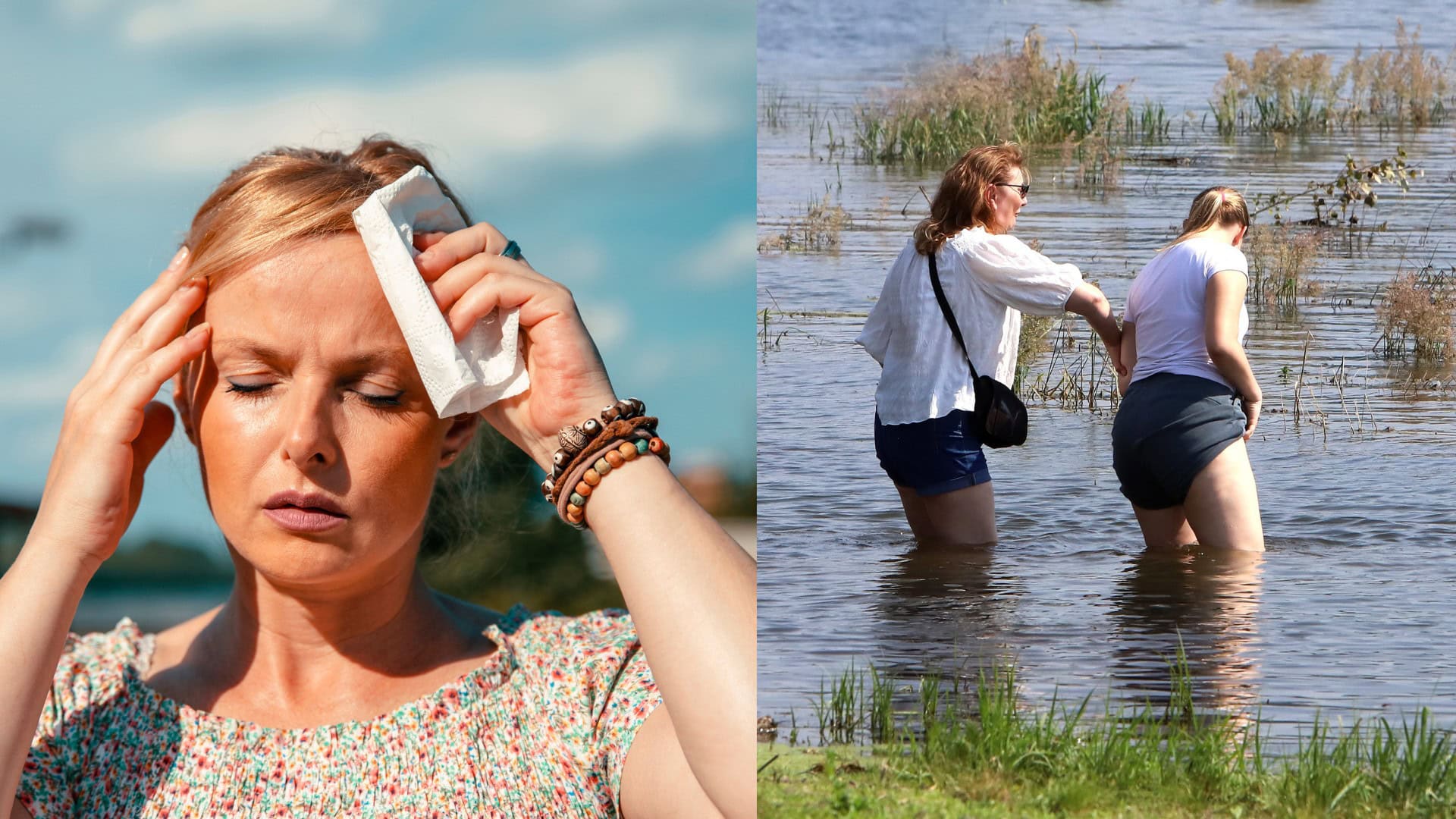 horúčavy, ženy vo vodnej nádrži