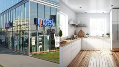 Predajňa Oresi a kuchyňa.