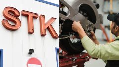 STK logo a muž opravuje motorku.