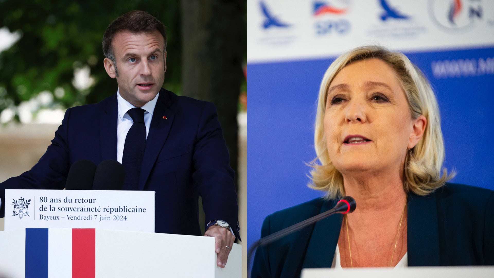 Emmanuel Macron a Marine Le Penová