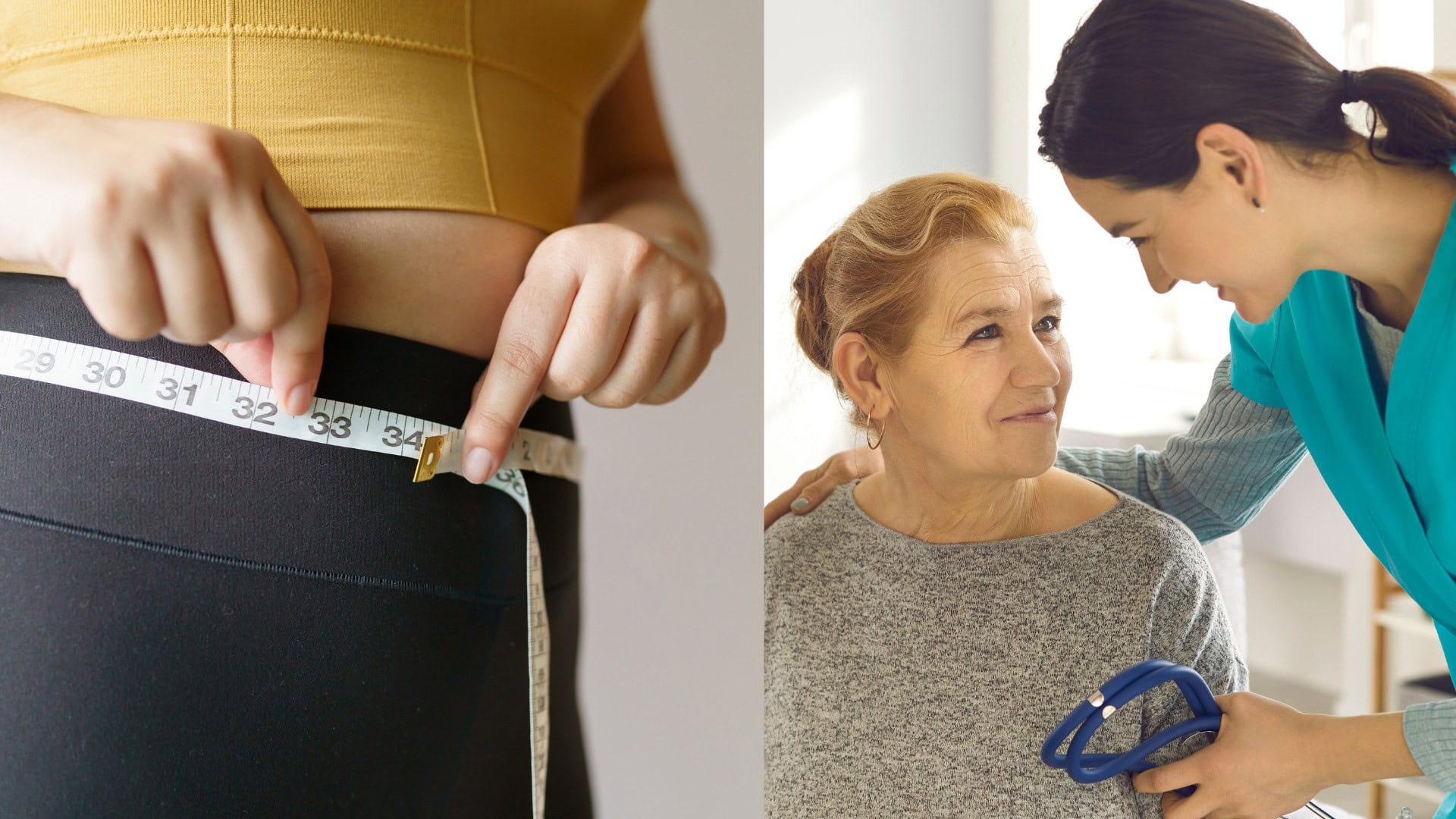 na snímke žena s metrom, dôchodkyňa u lekára