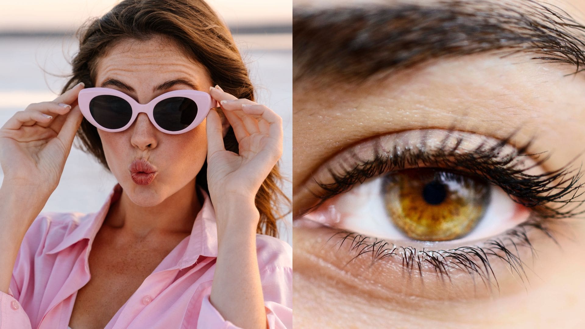 oko a žena v slnečných okuliaroch