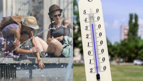 ženy sediace na fontáne, teplomer