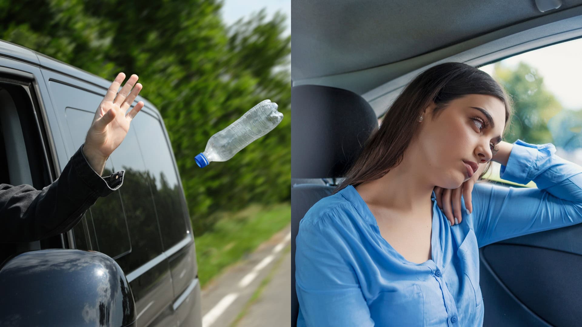 auto, odpadky z auta