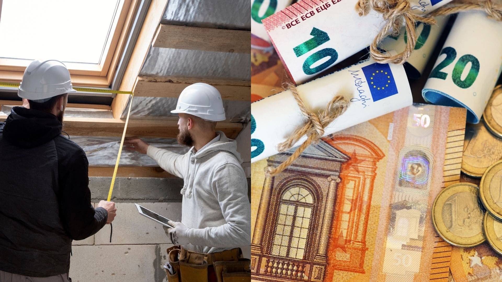 Robotníci na stavbe a peniaze.