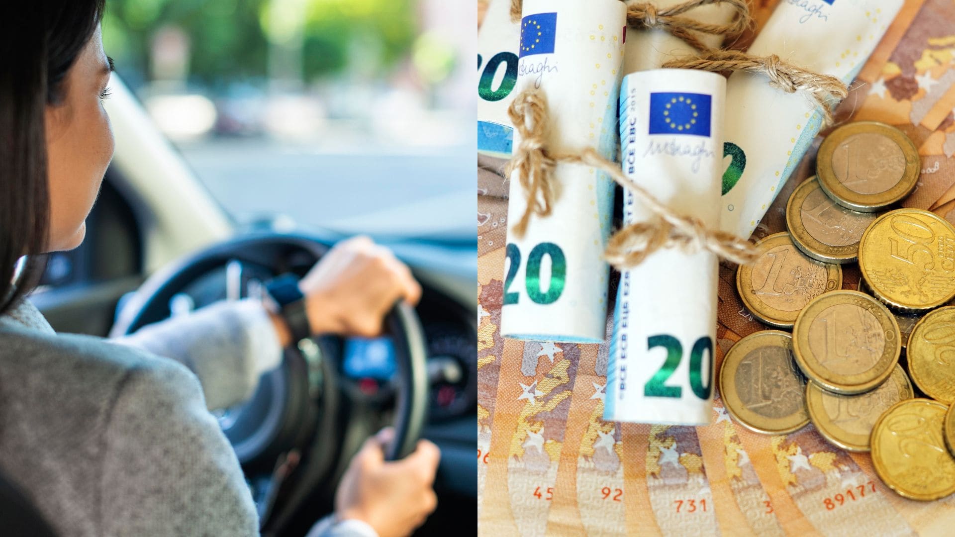 Žena za volantom a peniaze.