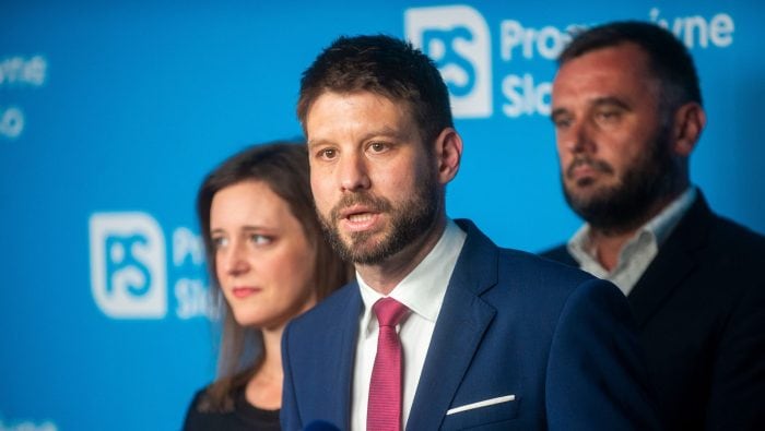 Na snímke predseda PS Michal Šimečka.