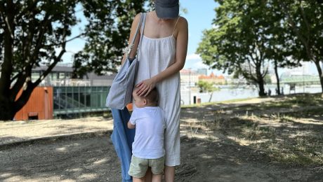 Na archívnej snímke Karin so synom Teom.