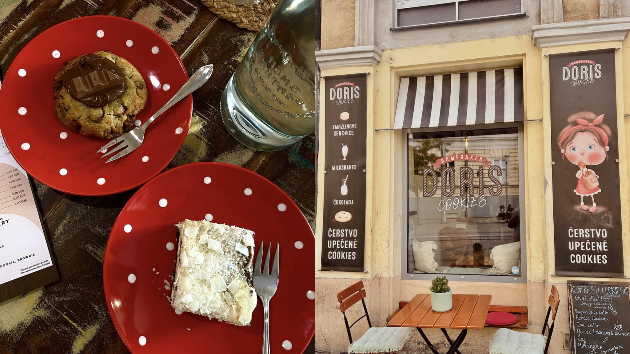 Na snímke je sušienka a Doris Cookies