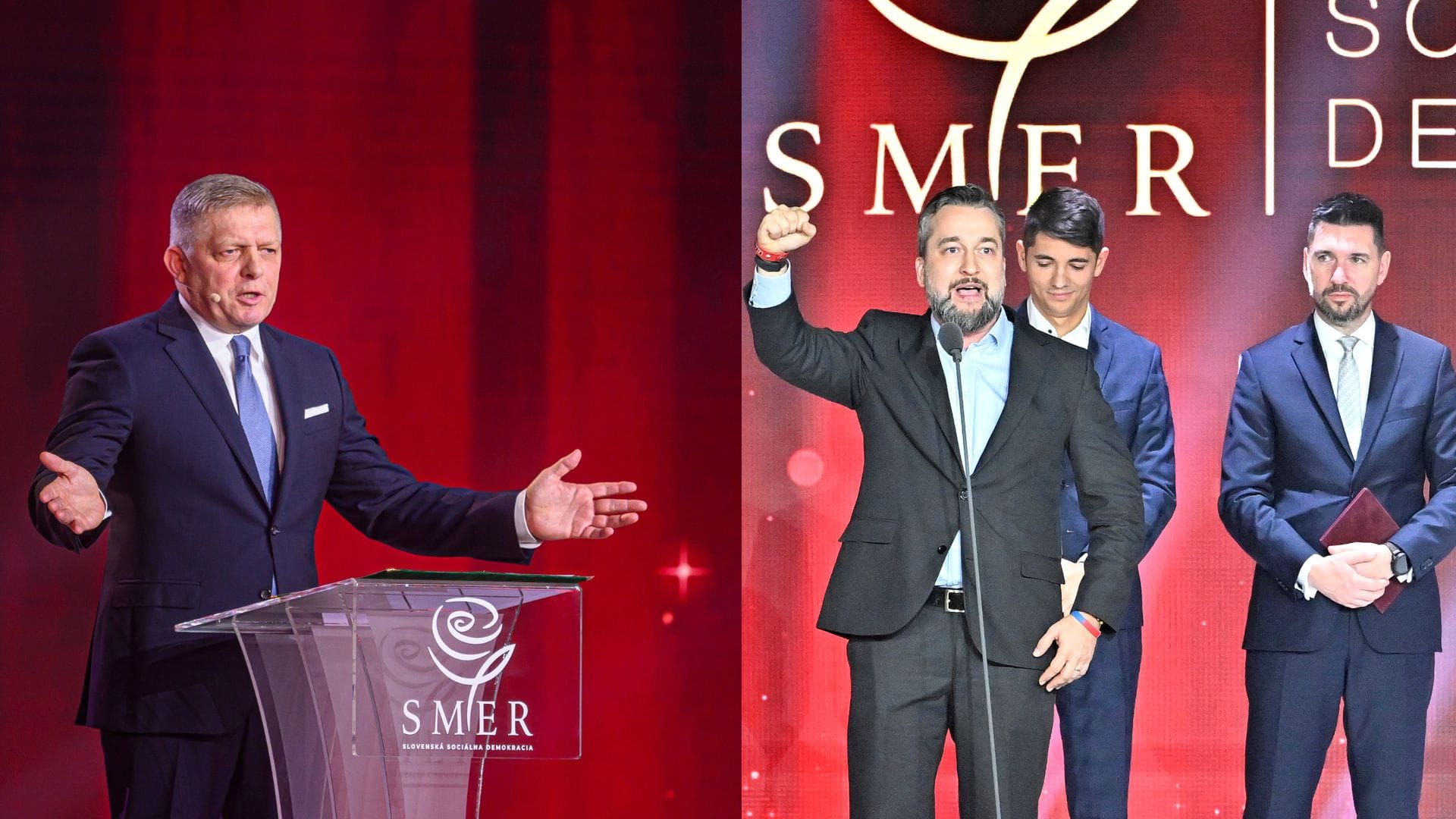 Premiér Fico a Ľuboš Blaha na oslavách Smeru