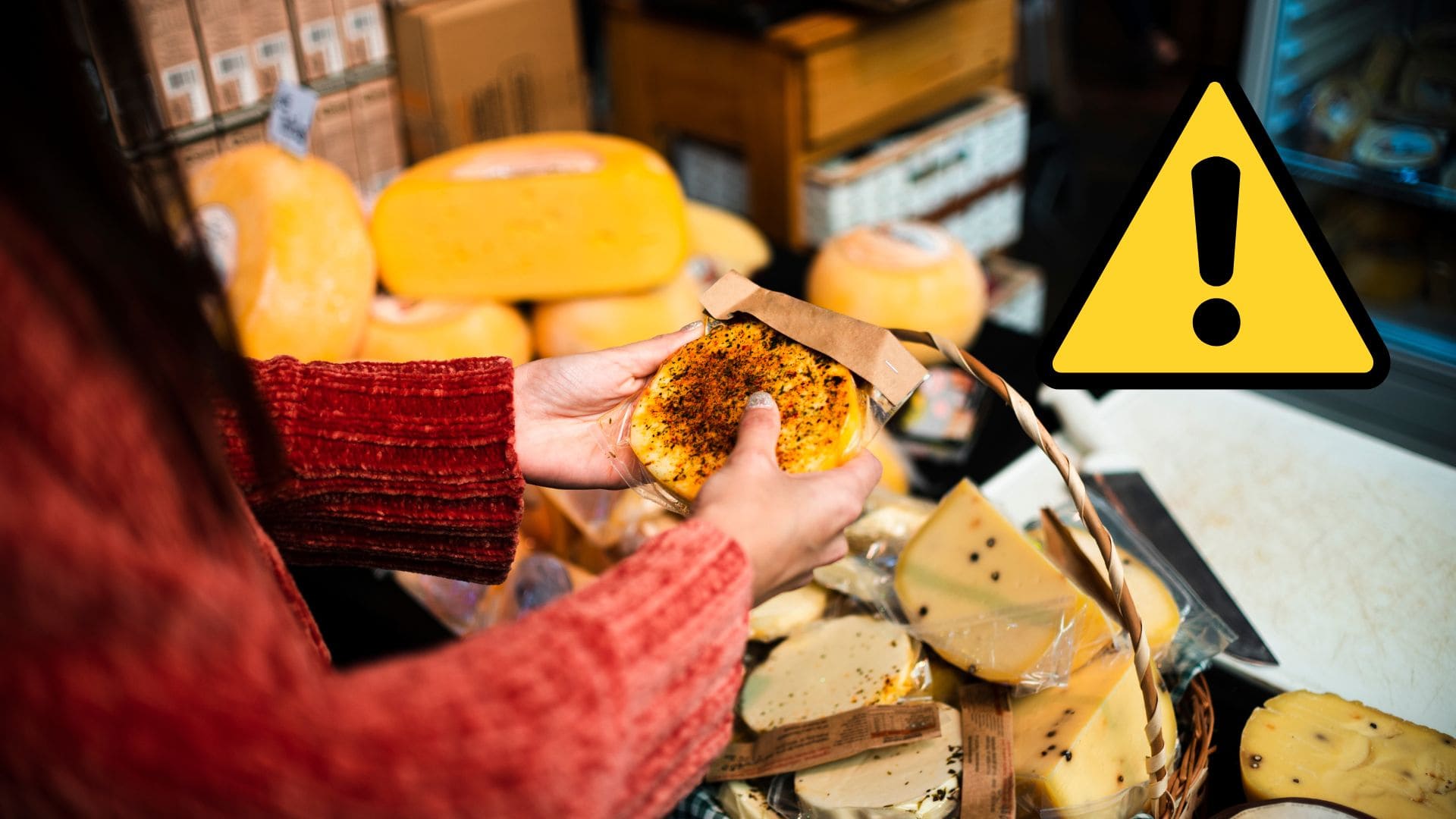 Žena vyberá syr v potravinách.