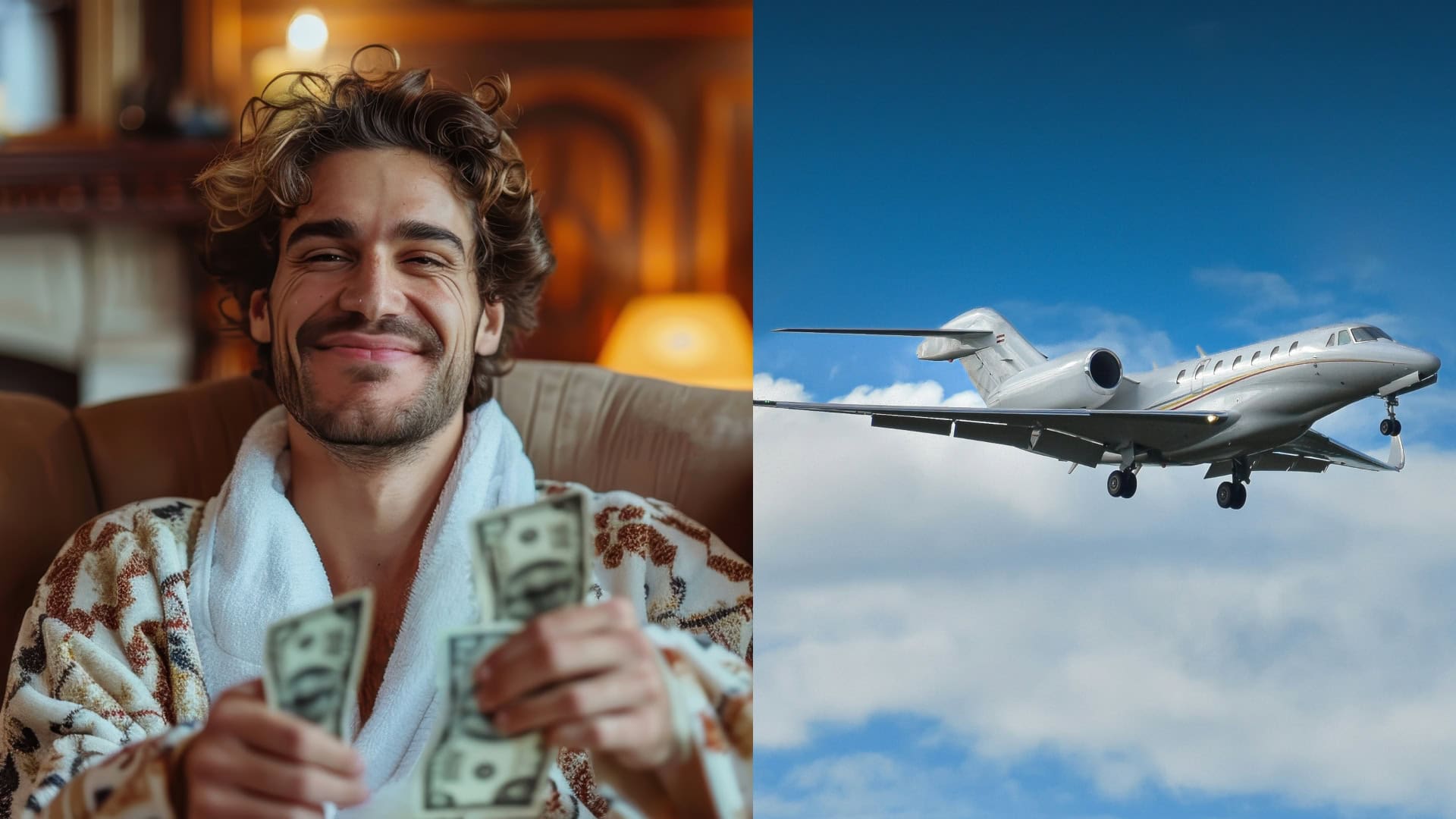 milionári, private jet